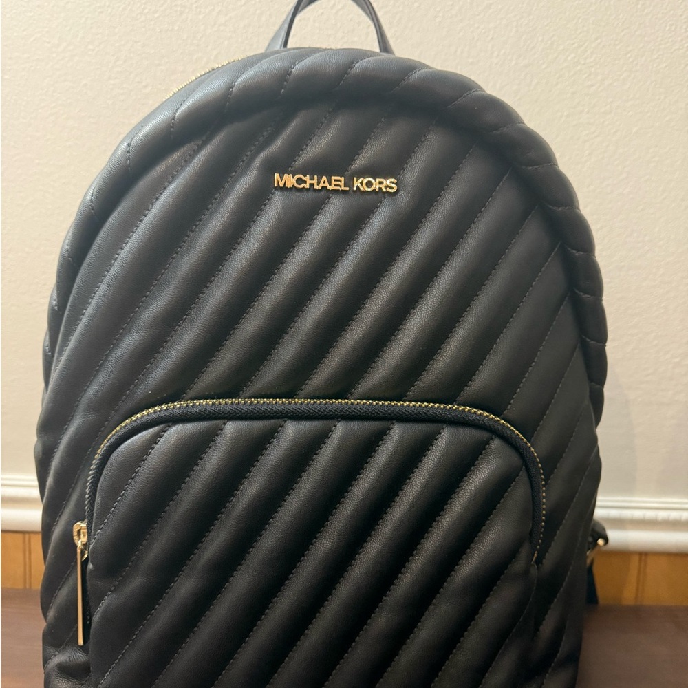 Michael Kors Black Quilted Backpack